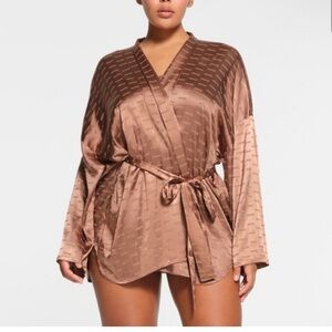 NWT Skims Woven Jaquard Short Robe Size L